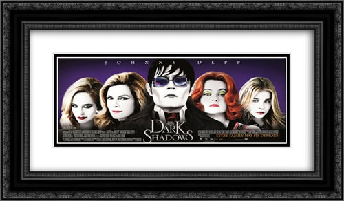 Dark Shadows 24x14 Black Ornate Wood Framed Movie Poster with Double Matting