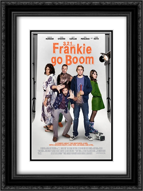 3, 2, 1...Frankie Go Boom 18x24 Black Ornate Wood Framed Movie Poster with Double Matting