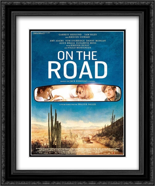 On the Road 20x24 Black Ornate Wood Framed Movie Poster with Double Matting
