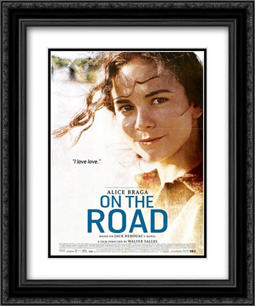 On the Road 20x24 Black Ornate Wood Framed Movie Poster with Double Matting