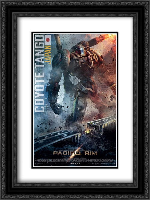 Pacific Rim 18x24 Black Ornate Wood Framed Movie Poster with Double Matting