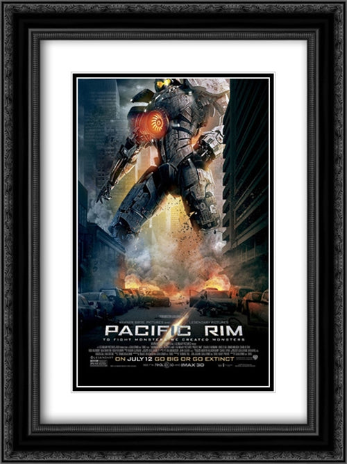 Pacific Rim 18x24 Black Ornate Wood Framed Movie Poster with Double Matting
