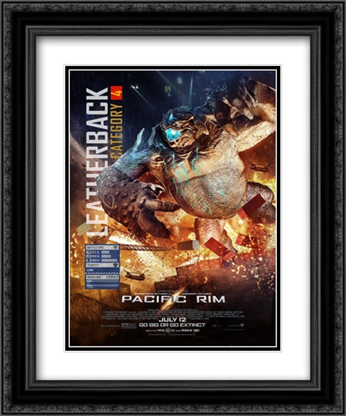 Pacific Rim 20x24 Black Ornate Wood Framed Movie Poster with Double Matting