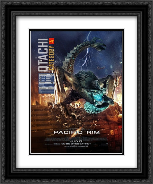 Pacific Rim 20x24 Black Ornate Wood Framed Movie Poster with Double Matting