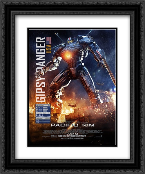 Pacific Rim 20x24 Black Ornate Wood Framed Movie Poster with Double Matting