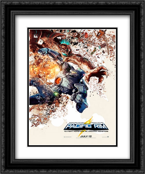 Pacific Rim 20x24 Black Ornate Wood Framed Movie Poster with Double Matting