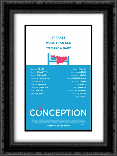 Conception 18x24 Black Ornate Wood Framed Movie Poster with Double Matting