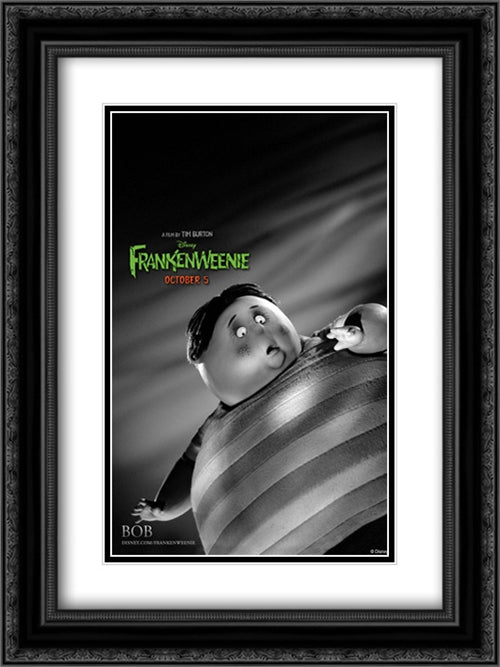 Frankenweenie 18x24 Black Ornate Wood Framed Movie Poster with Double Matting
