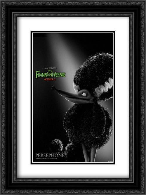 Frankenweenie 18x24 Black Ornate Wood Framed Movie Poster with Double Matting