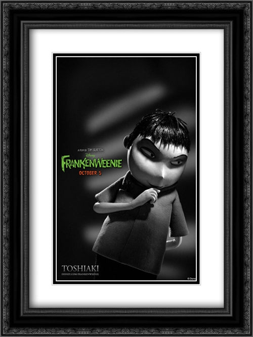Frankenweenie 18x24 Black Ornate Wood Framed Movie Poster with Double Matting