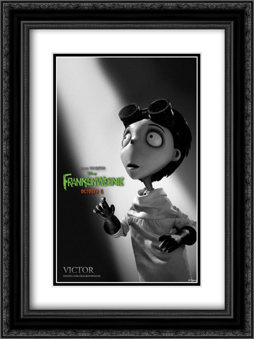 Frankenweenie 18x24 Black Ornate Wood Framed Movie Poster with Double Matting