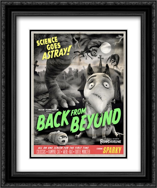 Frankenweenie 20x24 Black Ornate Wood Framed Movie Poster with Double Matting