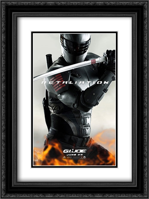 G.I. Joe: Retaliation 18x24 Black Ornate Wood Framed Movie Poster with Double Matting