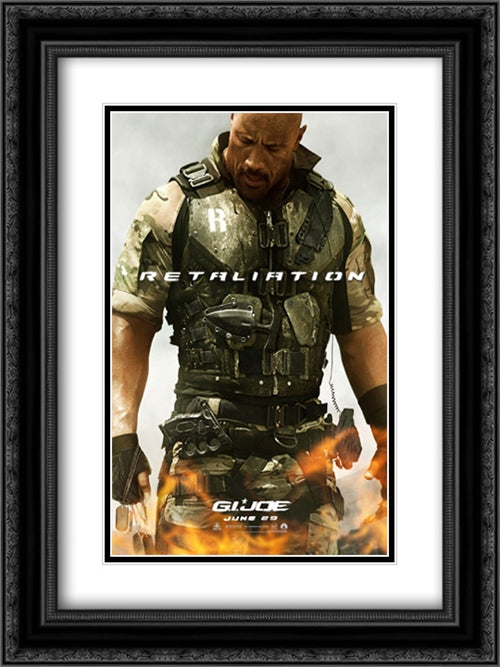 G.I. Joe: Retaliation 18x24 Black Ornate Wood Framed Movie Poster with Double Matting