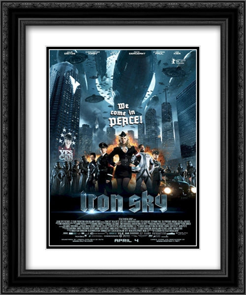 Iron Sky 20x24 Black Ornate Wood Framed Movie Poster with Double Matting