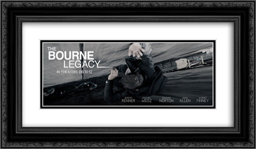 The Bourne Legacy 24x14 Black Ornate Wood Framed Movie Poster with Double Matting