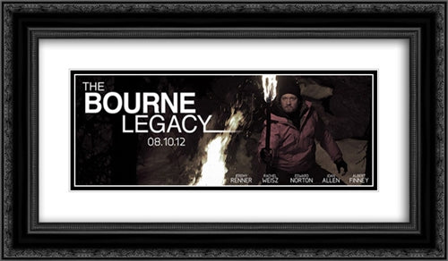 The Bourne Legacy 24x14 Black Ornate Wood Framed Movie Poster with Double Matting
