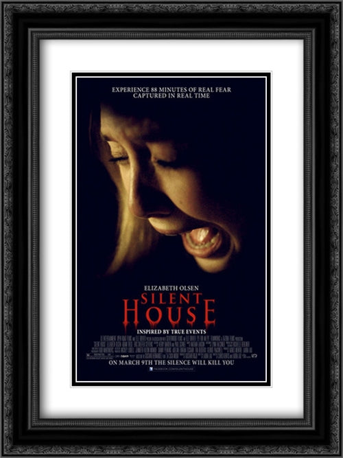 Silent House 18x24 Black Ornate Wood Framed Movie Poster with Double Matting
