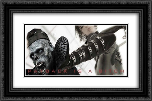 Resident Evil: Retribution 24x16 Black Ornate Wood Framed Movie Poster with Double Matting