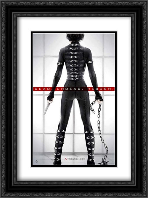 Resident Evil: Retribution 18x24 Black Ornate Wood Framed Movie Poster with Double Matting
