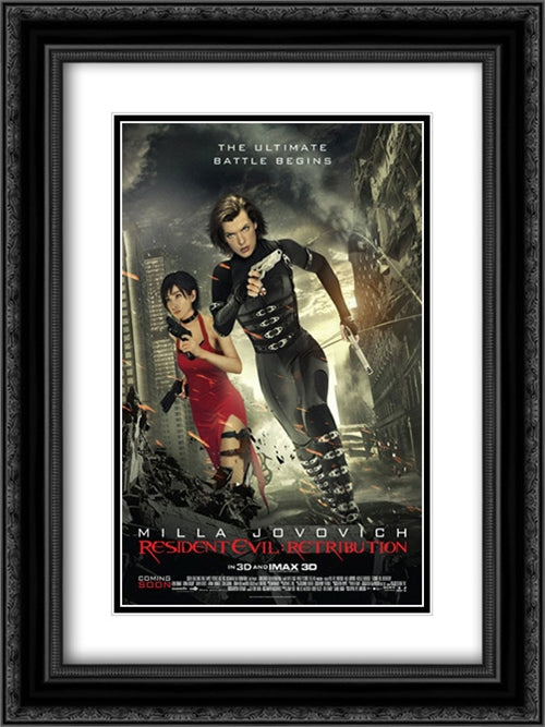 Resident Evil: Retribution 18x24 Black Ornate Wood Framed Movie Poster with Double Matting