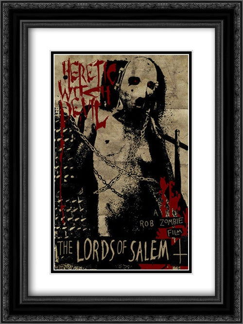 The Lords of Salem 18x24 Black Ornate Wood Framed Movie Poster with Double Matting
