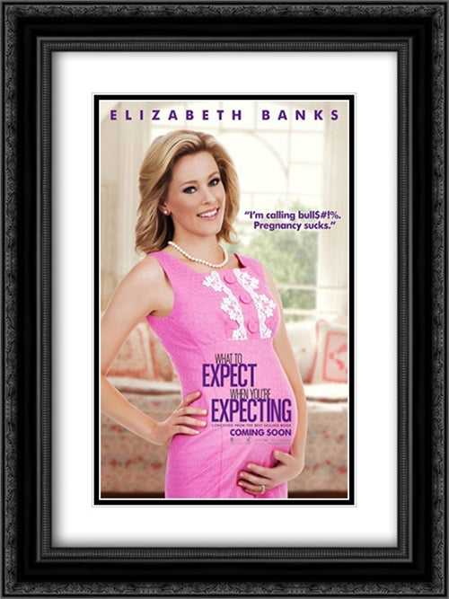 What to Expect When You're Expecting 18x24 Black Ornate Wood Framed Movie Poster with Double Matting