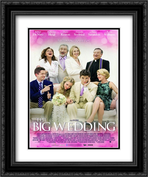 The Big Wedding 20x24 Black Ornate Wood Framed Movie Poster with Double Matting