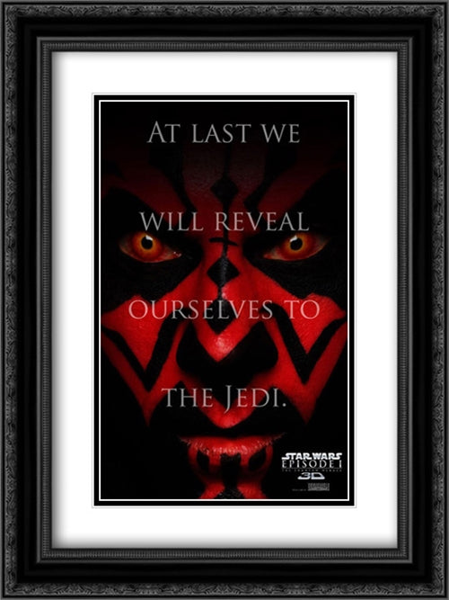 Star Wars: Episode I - The Phantom Menace 3D 18x24 Black Ornate Wood Framed Movie Poster with Double Matting