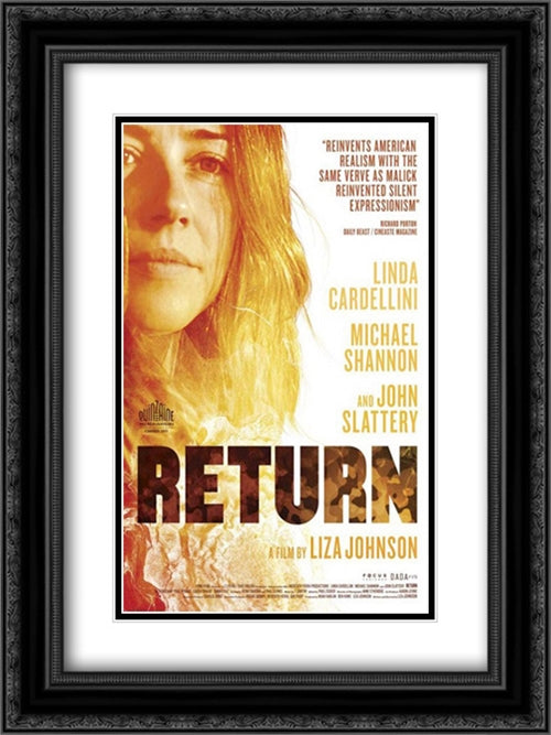 Return 18x24 Black Ornate Wood Framed Movie Poster with Double Matting
