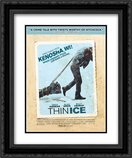 Thin Ice 20x24 Black Ornate Wood Framed Movie Poster with Double Matting