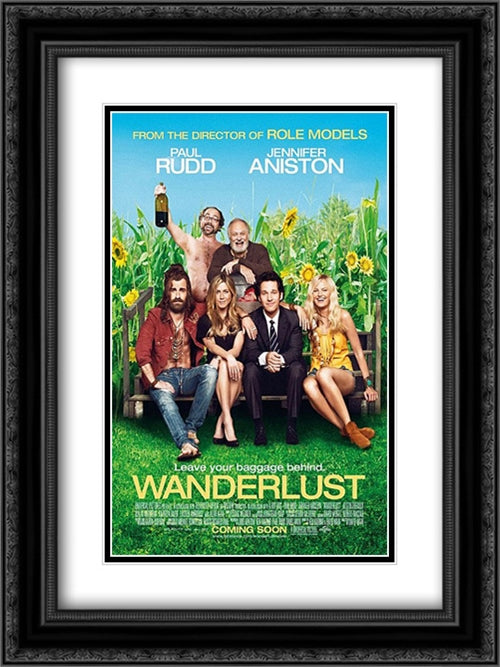 Wanderlust 18x24 Black Ornate Wood Framed Movie Poster with Double Matting