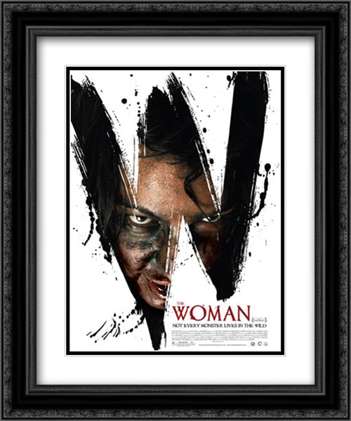 The Woman 20x24 Black Ornate Wood Framed Movie Poster with Double Matting