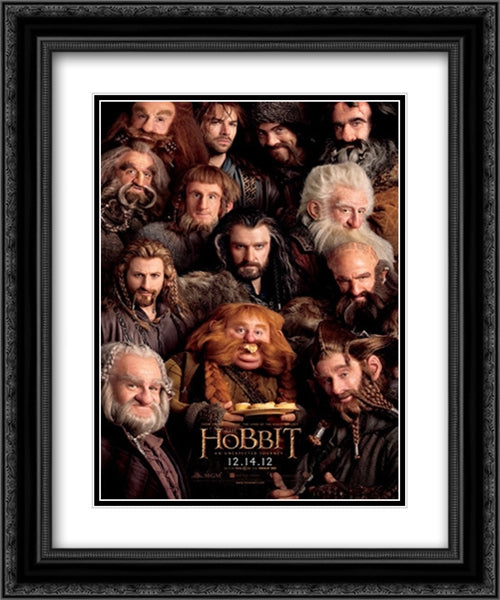 The Hobbit: An Unexpected Journey 20x24 Black Ornate Wood Framed Movie Poster with Double Matting