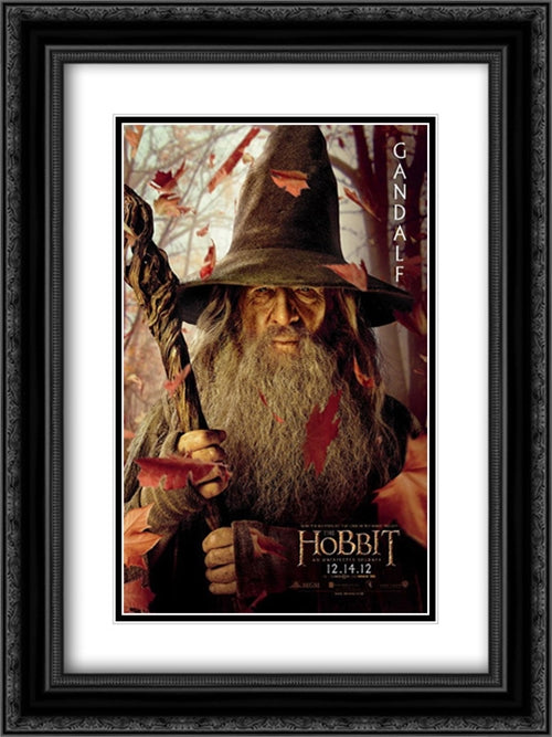The Hobbit: An Unexpected Journey 18x24 Black Ornate Wood Framed Movie Poster with Double Matting