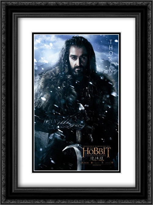 The Hobbit: An Unexpected Journey 18x24 Black Ornate Wood Framed Movie Poster with Double Matting