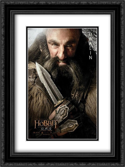 The Hobbit: An Unexpected Journey 18x24 Black Ornate Wood Framed Movie Poster with Double Matting