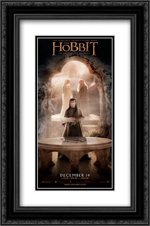 The Hobbit: An Unexpected Journey 16x24 Black Ornate Wood Framed Movie Poster with Double Matting