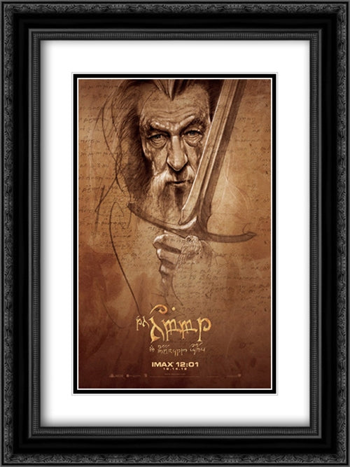 The Hobbit: An Unexpected Journey 18x24 Black Ornate Wood Framed Movie Poster with Double Matting