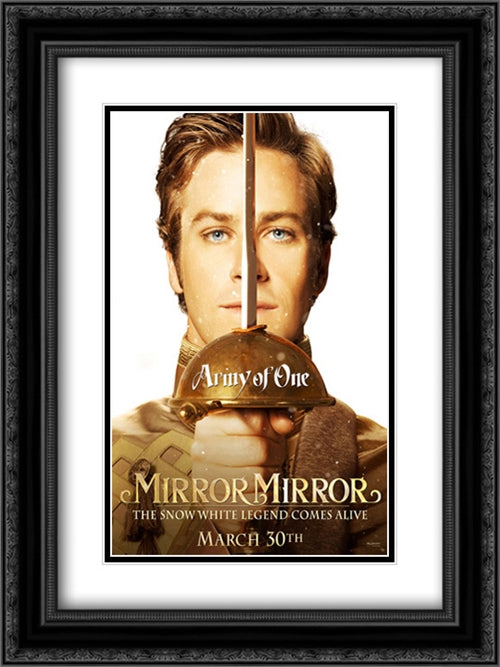 Mirror Mirror 18x24 Black Ornate Wood Framed Movie Poster with Double Matting
