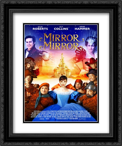 Mirror Mirror 20x24 Black Ornate Wood Framed Movie Poster with Double Matting