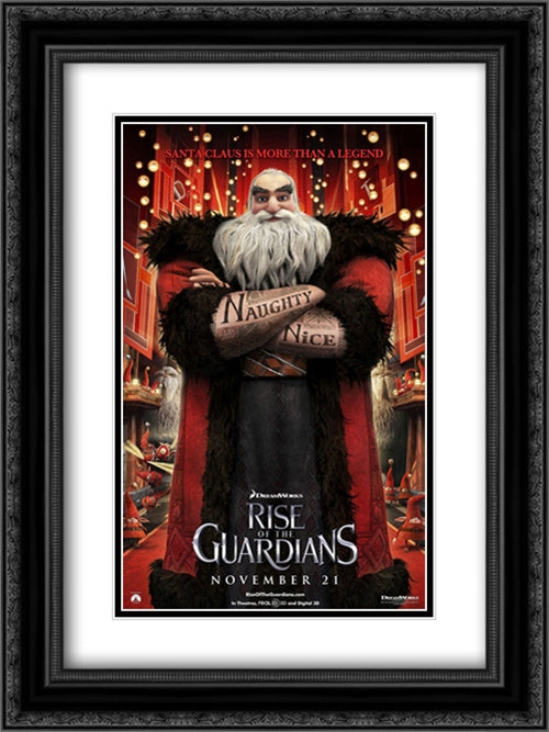 Rise of the Guardians 18x24 Black Ornate Wood Framed Movie Poster with Double Matting