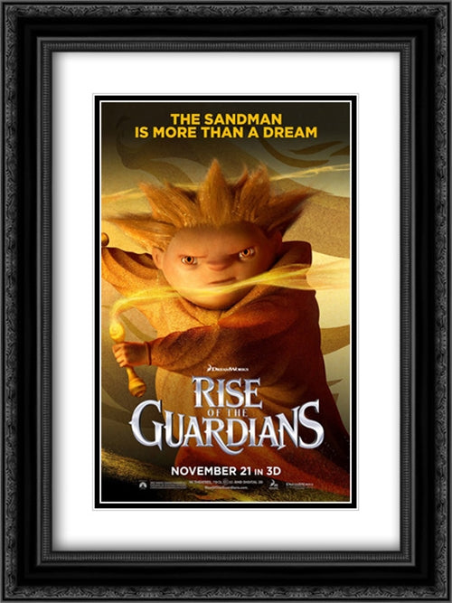 Rise of the Guardians 18x24 Black Ornate Wood Framed Movie Poster with Double Matting