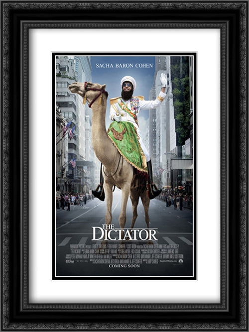 The Dictator 18x24 Black Ornate Wood Framed Movie Poster with Double Matting