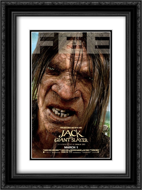 Jack the Giant Slayer 18x24 Black Ornate Wood Framed Movie Poster with Double Matting