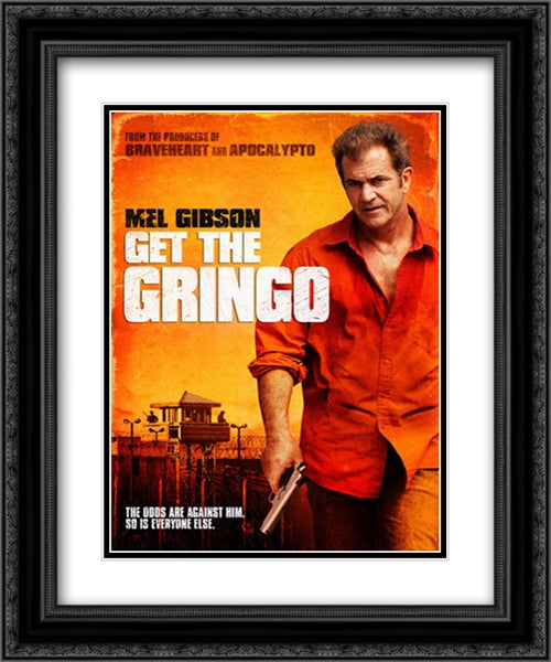 Get the Gringo 20x24 Black Ornate Wood Framed Movie Poster with Double Matting