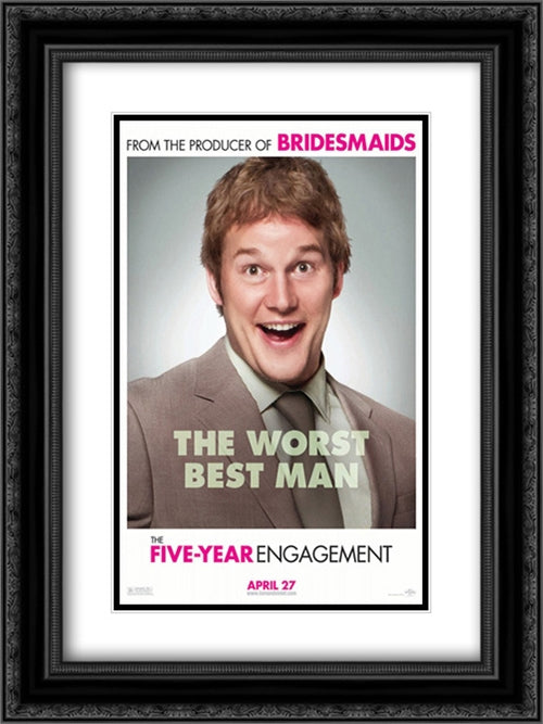 The Five-Year Engagement 18x24 Black Ornate Wood Framed Movie Poster with Double Matting