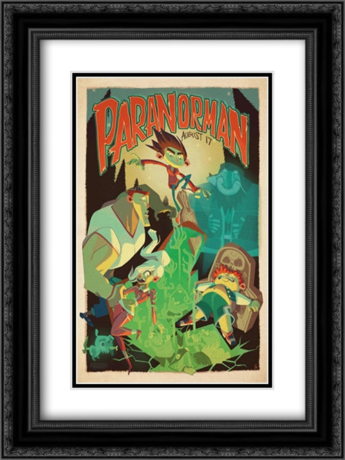 Paranorman 18x24 Black Ornate Wood Framed Movie Poster with Double Matting