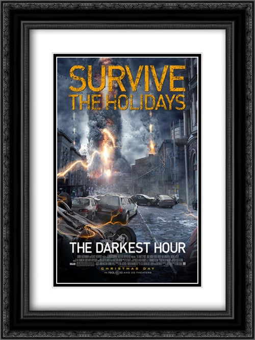 The Darkest Hour 18x24 Black Ornate Wood Framed Movie Poster with Double Matting