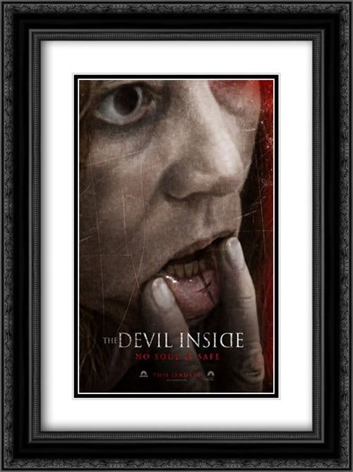 The Devil Inside 18x24 Black Ornate Wood Framed Movie Poster with Double Matting